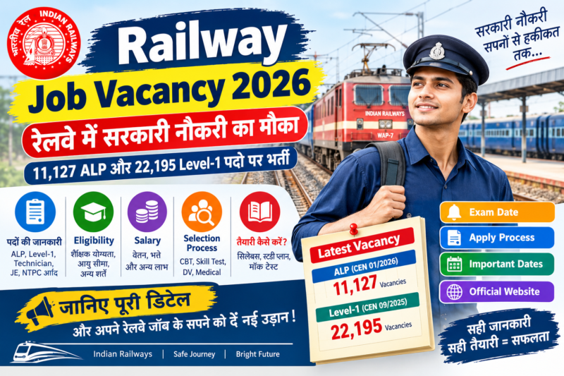 Railway Job Vacancy 2026: रेलवे में नई भर्ती, Eligibility, Salary और Selection Process की पूरी जानकारी