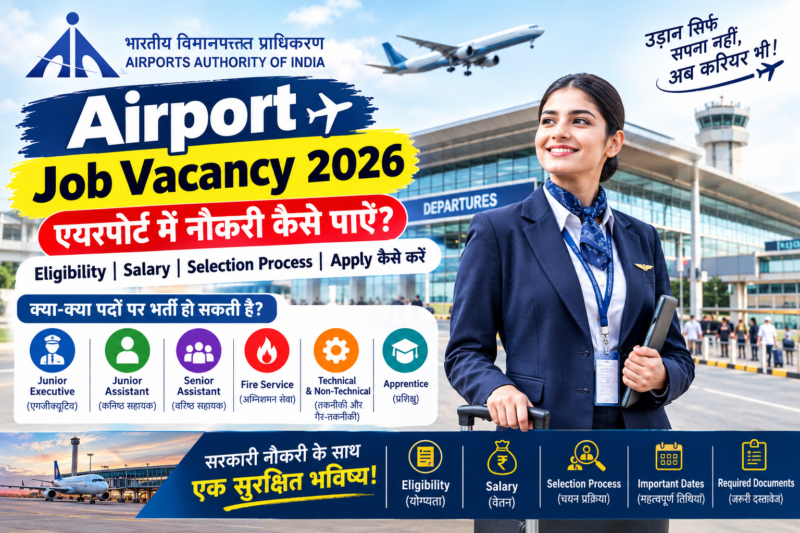 Airport Job Vacancy 2026: एयरपोर्ट में नौकरी कैसे पाएं? Eligibility, Salary और Selection Process