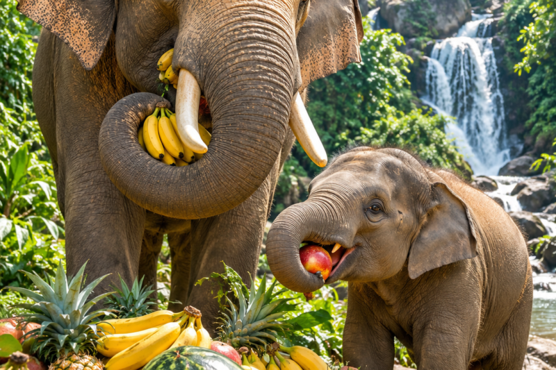 A Beautiful Moment Between an Elephant and Her Baby